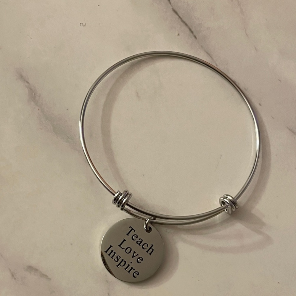 Silver Inspirational Bangle Bracelet